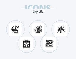 City Life Line Icon Pack 5 Icon-Design. . Leben. Müll. Stadt. Müll vektor