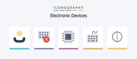 enheter platt 5 ikon packa Inklusive digital. tangentbord. chip. hårdvara. enheter. kreativ ikoner design vektor