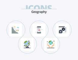 geo grafisk platt ikon packa 5 ikon design. Karta. mobil. planet. fiske. fisk vektor