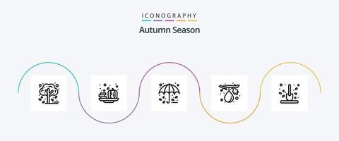 Autumn Line 5 Icon Pack inklusive Farm. gesund. Herbst. Frucht. Feige vektor