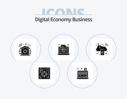 digitale Wirtschaft Business Glyph Icon Pack 5 Icon Design. . c digital. Technologie. Rechnen. Geschäft vektor