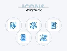 Management blau Icon Pack 5 Icon-Design. suchen. Graph. Management. Finder. Einstellung vektor