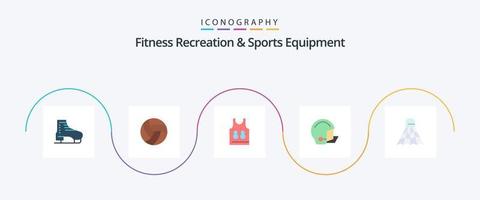 Fitness-Erholungs- und Sportgeräte Flat 5 Icon Pack inklusive Schutz. Fußball. Sport. Ausrüstung. Sport vektor