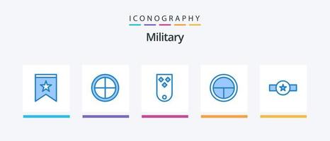 militär blå 5 ikon packa Inklusive soldat. bricka. mål. armén. rang. kreativ ikoner design vektor