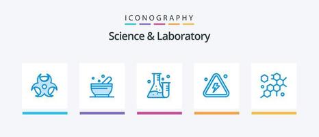 Science Blue 5 Icon Pack inklusive Wissenschaft. Zelle. Labor. Wissenschaft. Feuer. kreatives Symboldesign vektor