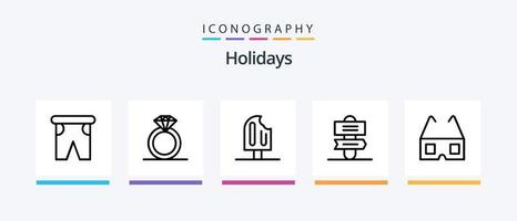 Holidays Line 5 Icon Pack inklusive . Zeichensystem. Kekse. Zeichen. Karte. kreatives Symboldesign vektor