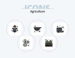 Landwirtschaft Linie gefüllt Icon Pack 5 Icon Design. Lager. Anlage. Bauernhof. Natur. Landwirtschaft vektor