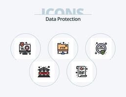 Datenschutzlinie gefüllt Icon Pack 5 Icon Design. . Sicherheit. Auge. sperren. gewidmet vektor