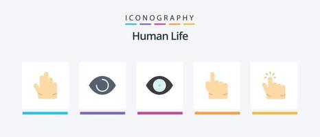 Human Flat 5 Icon Pack inklusive . Hand. Punkt. Finger. kreatives Symboldesign vektor