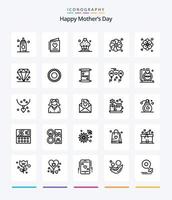 kreativ Lycklig mödrar dag 25 översikt ikon packa sådan som . natur . bröllop. blomma . öken- vektor