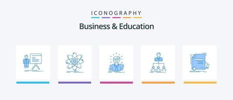 företag och utbildning blå 5 ikon packa Inklusive organisation. team. fysik. företag man. läkare. kreativ ikoner design vektor