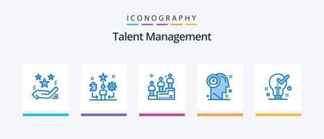 Talent Management Blue 5 Icon Pack inklusive Human. Geist. Stern. Armaturenbrett. gewinnen. kreatives Symboldesign vektor