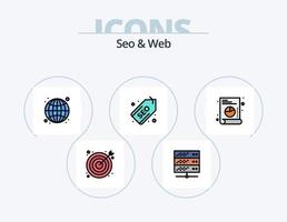 seo och webb linje fylld ikon packa 5 ikon design. internet. webb. dokumentera. webb. internet vektor