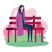 elegant affärskvinna som sitter i parkstolen vektor