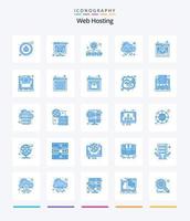 kreativ webb värd 25 blå ikon packa sådan som snabb. tillgång. databas. moln. värd vektor