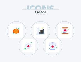 Kanada Flat Icon Pack 5 Icon Design. Einladung. Toronto. Kürbis. Wahrzeichen. Kanada vektor