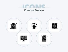 kreativer Prozess Glyphen-Icon-Pack 5 Icon-Design. . Auge. Schriftart. Verfahren. Wachstum vektor