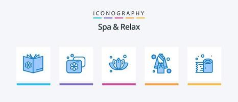 Spa und Relax Blue 5 Icon Pack inklusive Spa. Kleid. Spa. Hotel. Baum. kreatives Symboldesign vektor