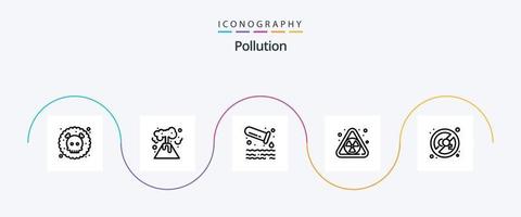 Verschmutzungslinie 5 Icon Pack inklusive . Verschmutzung. Verschmutzung. CO-Gas. Verschmutzung vektor