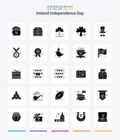 Creative Ireland Independence Day 25 Glyph Solid Black Icon Pack wie Award. Deckel. Sicherheit. Hut. irisch vektor