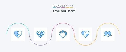 hjärta blå 5 ikon packa Inklusive choklad. tycka om. favorit. kärlek. kärlek vektor