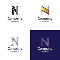 Buchstabe n großes Logo-Pack-Design kreatives modernes Logo-Design für Ihr Unternehmen vektor