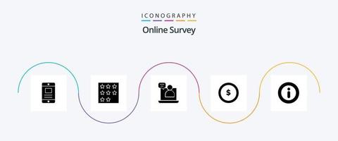Symbolpaket für Online-Umfrage Glyphe 5 einschließlich Business. treffen. Büro . Gespräch . Geschäft vektor