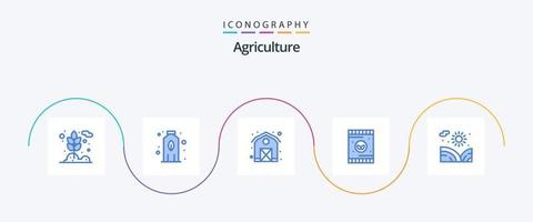 lantbruk blå 5 ikon packa Inklusive vatten. trädgård. ladugård. lantbruk. växt vektor
