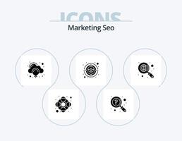 Marketing SEO Glyph Icon Pack 5 Icon Design. suchen. Ziel. Wolke. Position. Geschäft vektor