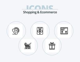 Shopping- und E-Commerce-Line-Icon-Pack 5 Icon-Design. Termin. Benutzer. Lieferung. Unterstützung. Geschäft vektor