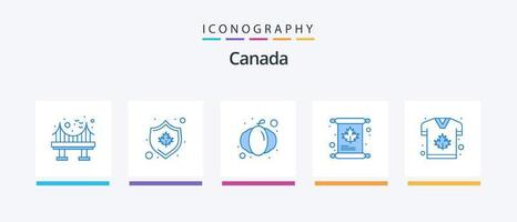 Canada Blue 5 Icon Pack inklusive Kanada. einladen. Kürbis. Umschlag. Blatt. kreatives Symboldesign vektor