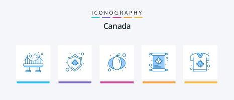 kanada blå 5 ikon packa Inklusive Kanada. inbjudan. gurka. kuvert. blad. kreativ ikoner design vektor