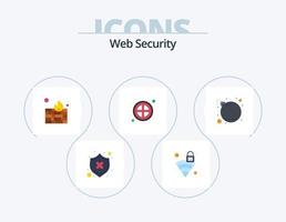 Web Security Flat Icon Pack 5 Icon-Design. Gefahr. ui. W-lan. Zeichen. Verbot vektor