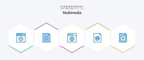 Multimedia 25 Blue Icon Pack inklusive . . Mac. Video. dokumentieren vektor