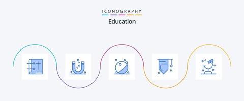 utbildning blå 5 ikon packa Inklusive studie. bricka. magnetisk. systemet. planet vektor
