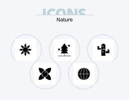 Natur-Glyphen-Icon-Pack 5 Icon-Design. Anlage. Wüste. Kraut. Kaktus. Natur vektor