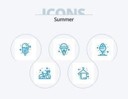 Sommer blau Icon Pack 5 Icon Design. Sommer. Wüste. Nachtisch. Sommer. Kegel vektor