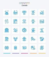 kreativ kanada 25 blå ikon packa sådan som kajak. byggnad. Kanada. kanada torn. kanada vektor