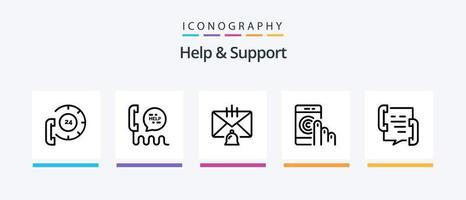 Hilfe und Support Line 5 Icon Pack inklusive Hilfe. Kommunikation. Hilfe. Bewertung. Hilfe. kreatives Symboldesign vektor