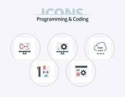 Programmieren und Codieren von flachen Icon Pack 5 Icon Design. entwickeln. Browser. Fehler. Programmierung. entwickeln vektor