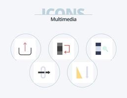 Multimedia-Flachbild-Icon-Pack 5-Icon-Design. . Spalte. . Daten vektor