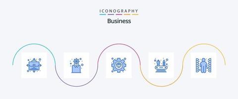 företag blå 5 ikon packa Inklusive uppgift. komplikation. excellens. utmaning. kompetenser vektor