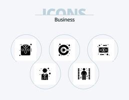 Business-Glyphen-Icon-Pack 5 Icon-Design. Geschäft. Förderung. Kleidung. Megaphon. Idee vektor