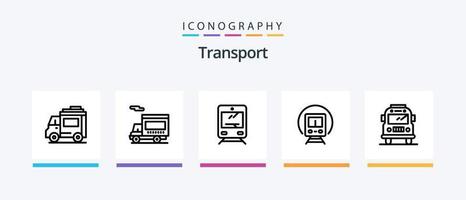 transport linje 5 ikon packa Inklusive . simma. fyrhjuling. fartyg. tåg. kreativ ikoner design vektor