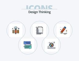 Design Thinking Line gefüllt Icon Pack 5 Icon Design. suchen. Lagen. Design. Schicht. Zoomen vektor