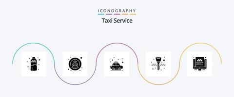 taxi service glyf 5 ikon packa Inklusive hemsida. taxi. taxi. taxi. tändning nyckel vektor
