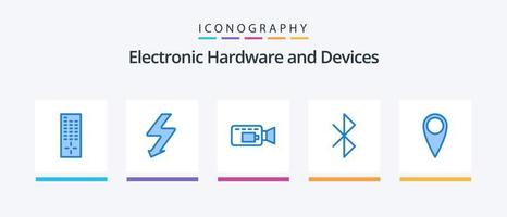 enheter blå 5 ikon packa Inklusive . spela in. gitarr. kreativ ikoner design vektor