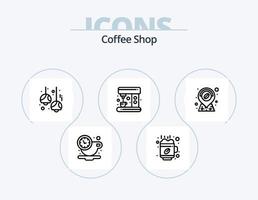 Café-Linie Icon Pack 5 Icon Design. Planke. Milchkanne. Kaffee. Milch. Essen vektor