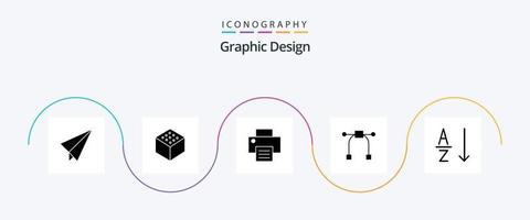 Design Glyph 5 Icon Pack inklusive . Design. Befehl vektor