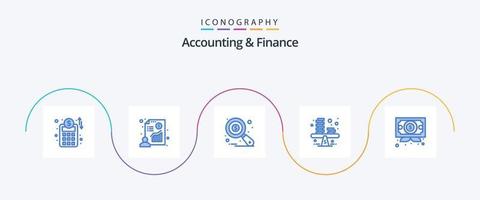 Buchhaltung und Finanzen Blue 5 Icon Pack inklusive Zertifikat. Münzen. Rechnungsprüfung. profitieren. Geschäft vektor